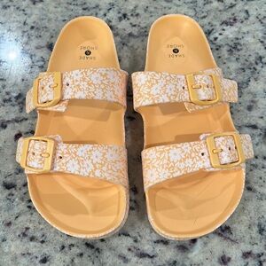 Shade & Shore Orange Flowers EVA Sandals